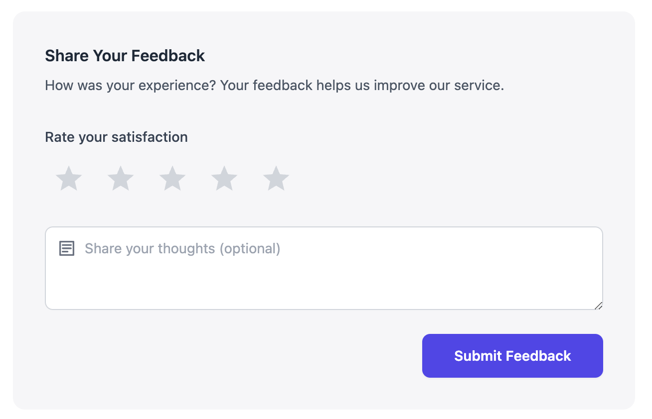 Feedback template preview